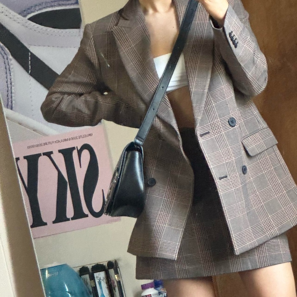 Aritzia Margaux Plaid Blazer and Skirt Set